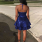 Pretty Homecoming Dress Halter Sequins Cascade Back to School Outfits Party Dress D6717