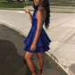 Pretty Homecoming Dress Halter Sequins Cascade Back to School Outfits Party Dress D6717