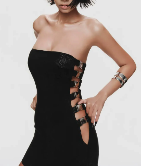 Pretty Homecoming Dress Strapless Black Back to School Outfits Party Dress D6726