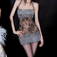 Pretty Homecoming Dress Halter Rinestone Lace Back to School Outfits Party Dress D6727