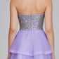 Beauty Homecoming Dress Strapless Tulle Sequins Cascade Back to School Outfits Party Dress D7049
