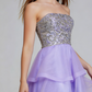 Beauty Homecoming Dress Strapless Tulle Sequins Cascade Back to School Outfits Party Dress D7049