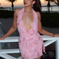 Beauty Homecoming Dress Halter Backless Back to School Outfits Party Dress D7052
