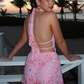 Beauty Homecoming Dress Halter Backless Back to School Outfits Party Dress D7052