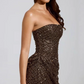 Beauty Homecoming Dress Strapless RineStone Pleated Back to School Outfits Party Dress D7053