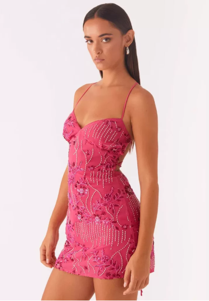 Beauty Homecoming Dress V Neck Beading Back to School Outfits Party Dress D7054