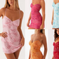 Beauty Homecoming Dress V Neck Beading Back to School Outfits Party Dress D7054