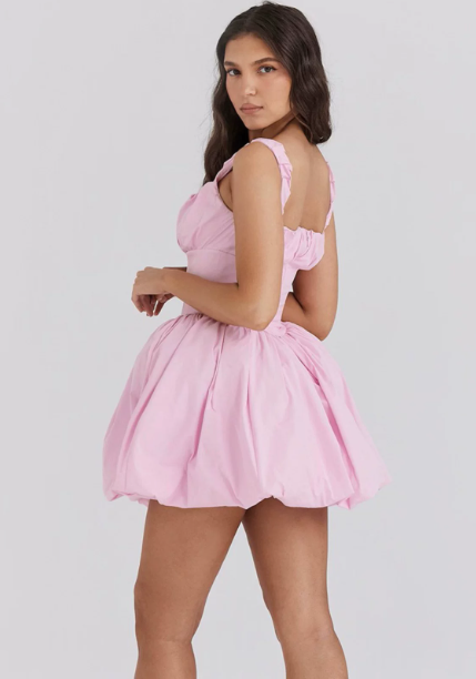 Beauty Homecoming Dress Square Pleated Back to School Outfits Party Dress D6759