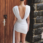 Beauty Homecoming Dress V Neck Pleated Soutache Back to School Outfits Party Dress D6763