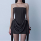 Beauty Homecoming Dress Strapless Pleated Soutache Back to School Outfits Party Dress D6767