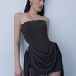 Beauty Homecoming Dress Strapless Pleated Soutache Back to School Outfits Party Dress D6767
