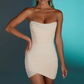 Beauty Homecoming Dress Strapless Pleated Back to School Outfits Party Dress D6769