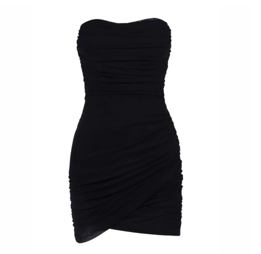 Beauty Homecoming Dress Strapless Pleated Back to School Outfits Party Dress D7069