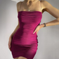 Beauty Homecoming Dress Spaghetti Strap Pleated Back to School Outfits Party Dress D6770