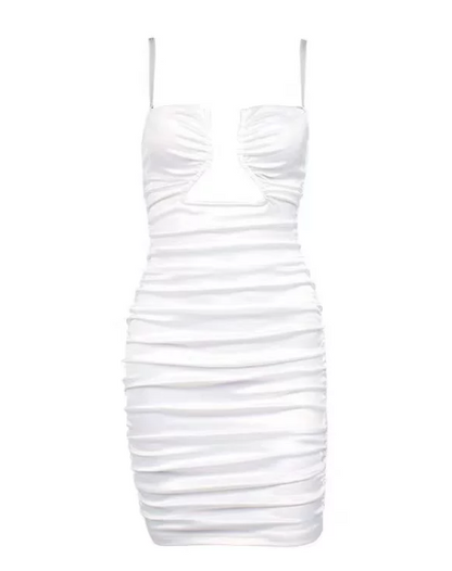 Beauty Homecoming Dress Spaghetti Strap Pleated Back to School Outfits Party Dress D6772