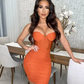 Beauty Homecoming Dress Spaghetti Strap Pleated Back to School Outfits Party Dress D6773