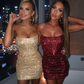 Beauty Homecoming Dress Strapless Pleated Sequins Back to School Outfits Party Dress D7075