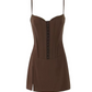 Beauty Homecoming Dress Spaghetti Strap Pleated Slit Back to School Outfits Party Dress D7078
