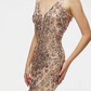 Beauty Homecoming Dress V Neck Sequins Back to School Outfits Party Dress D7079