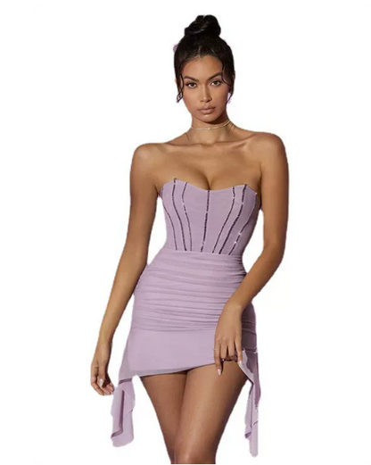 Beauty Homecoming Dress Sweetheart Pleated Soutache Back to School Outfits Party Dress D7081