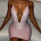 Beauty Homecoming Dress V Neck Pleated Sequins Back to School Outfits Party Dress D7097
