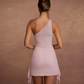 Beauty Homecoming Dress One Shoulder Tulle Hugging Back to School Outfits Party Dress D7096