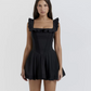 Beauty Homecoming Dress Square Pleated Black Back to School Outfits Party Dress D7095