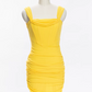 Beauty Homecoming Dress Off the Shoulder Pleated Hugging Back to School Outfits Party Dress D7094