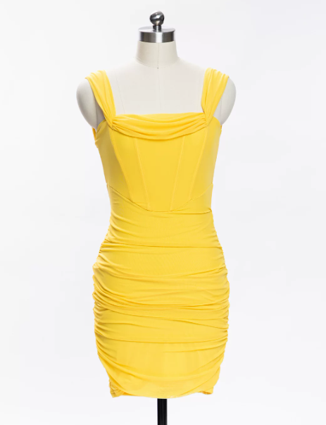 Beauty Homecoming Dress Off the Shoulder Pleated Hugging Back to School Outfits Party Dress D7094
