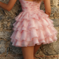 Beautiful Homecoming Dress Sweetheart Cascade Back to School Outfits Party Dress D7114
