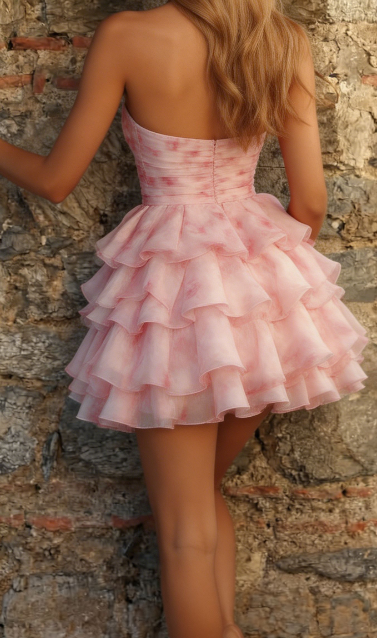 Beautiful Homecoming Dress Sweetheart Cascade Back to School Outfits Party Dress D7114