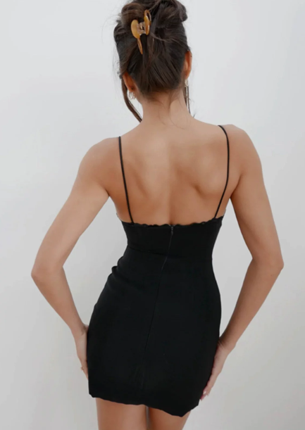 Beautiful Homecoming Dress Spaghetti Strap Flower Lace Back to School Outfits Party Dress D7116