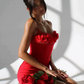 Beautiful Homecoming Dress Spaghetti Strap Flower Lace Back to School Outfits Party Dress D7116