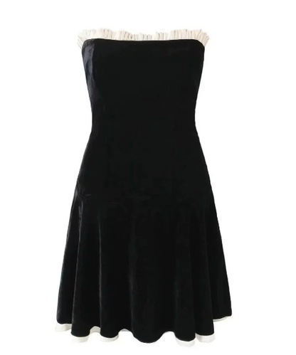 Beautiful Homecoming Dress Strapless Black Back to School Outfits Party Dress D7117