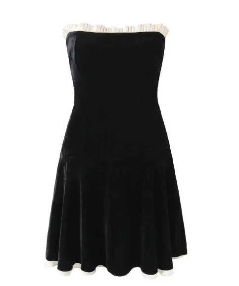Beautiful Homecoming Dress Strapless Black Back to School Outfits Party Dress D7117