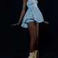 Beautiful Homecoming Dress Spaghetti Strap Bowknot Lace Cascade Back to School Outfits Party Dress D7121