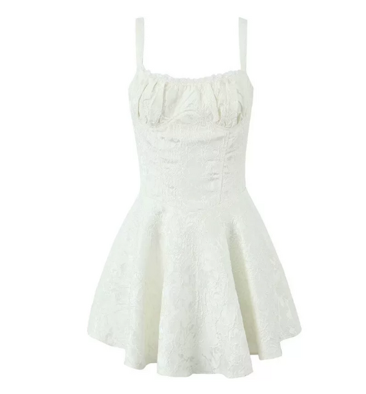 Beautiful Homecoming Dress Spaghetti Strap Lace Pleated Back to School Outfits Party Dress D7123