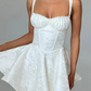 Beautiful Homecoming Dress Spaghetti Strap Lace Pleated Back to School Outfits Party Dress D7123