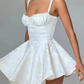 Beautiful Homecoming Dress Spaghetti Strap Lace Pleated Back to School Outfits Party Dress D7123