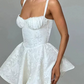 Beautiful Homecoming Dress Spaghetti Strap Lace Pleated Back to School Outfits Party Dress D7123