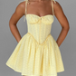 Beautiful Homecoming Dress Spaghetti Strap Pleated Back to School Outfits Party Dress D7127