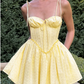 Beautiful Homecoming Dress Spaghetti Strap Pleated Back to School Outfits Party Dress D7127