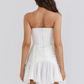 Beautiful Homecoming Dress Strapless Pleated Back to School Outfits Party Dress D7139