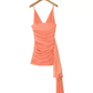 Beautiful Homecoming Dress V Neck Pleated Soutache Back to School Outfits Party Dress D7142