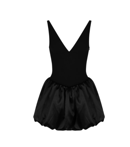 Beautiful Homecoming Dress V Neck Black Pleated Back to School Outfits Party Dress D7150