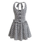 Beautiful Homecoming Dress Halter Bowknot Pleated Back to School Outfits Party Dress D7151