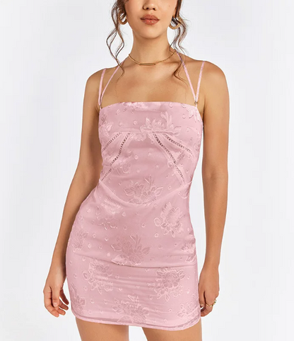 Beautiful Homecoming Dress Spaghetti Strap Backless Hugging Back to School Outfits Party Dress D7155