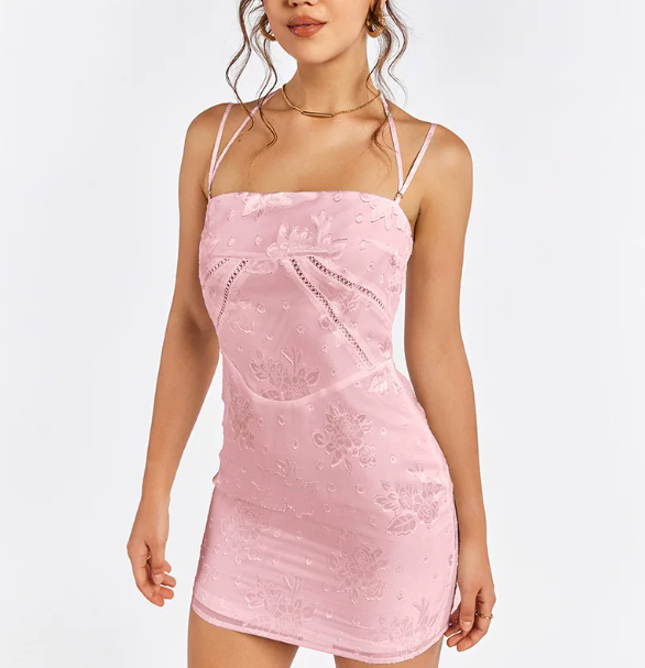 Beautiful Homecoming Dress Spaghetti Strap Backless Hugging Back to School Outfits Party Dress D7155