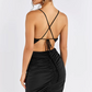 Beautiful Homecoming Dress Halter Backless Pleated Back to School Outfits Party Dress D7157