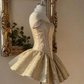 Beautiful Homecoming Dress Off the Shoulder Backless Pleated Back to School Outfits Party Dress D7163